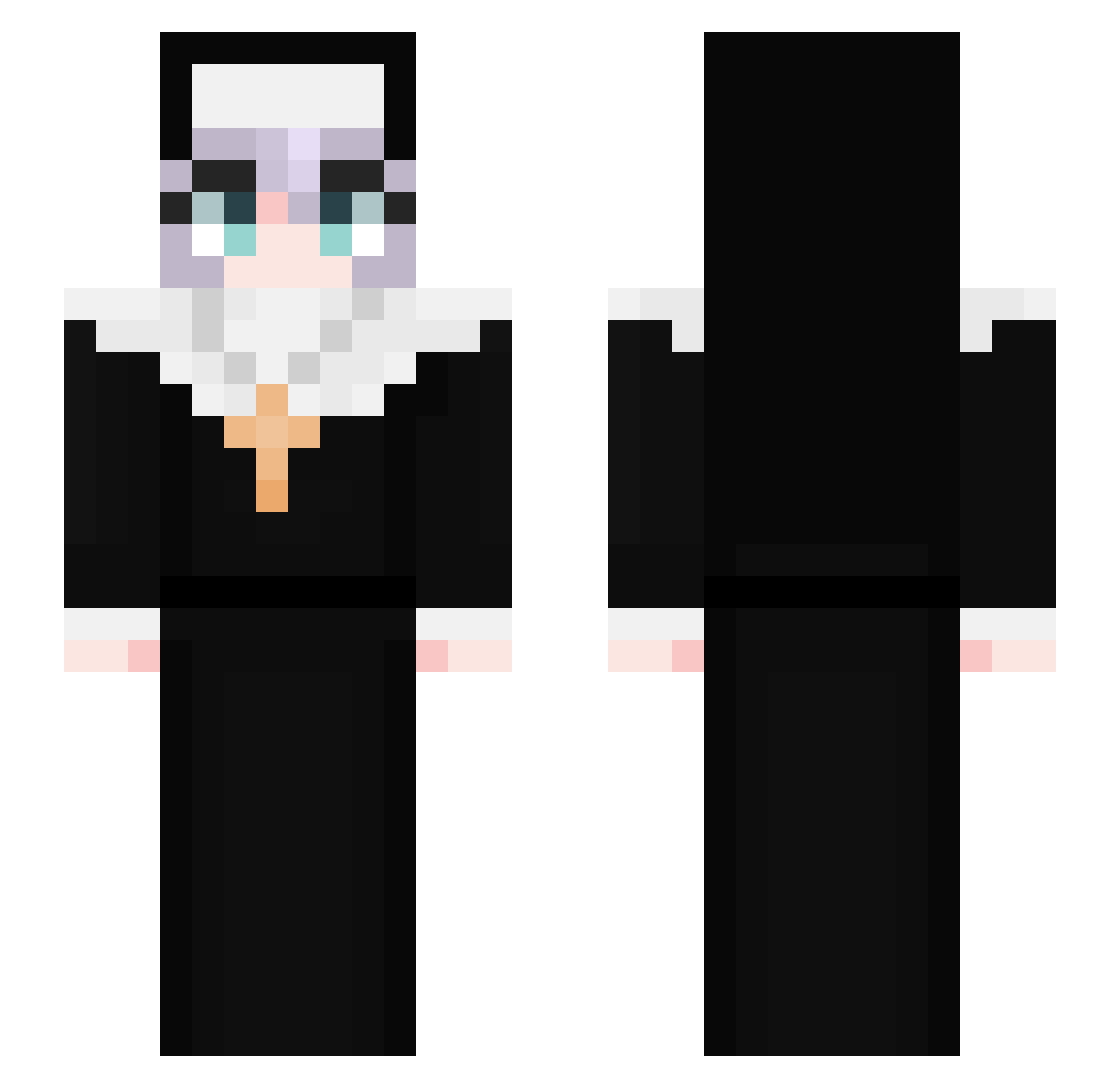 SilverPuff Minecraft skin, front and back view
