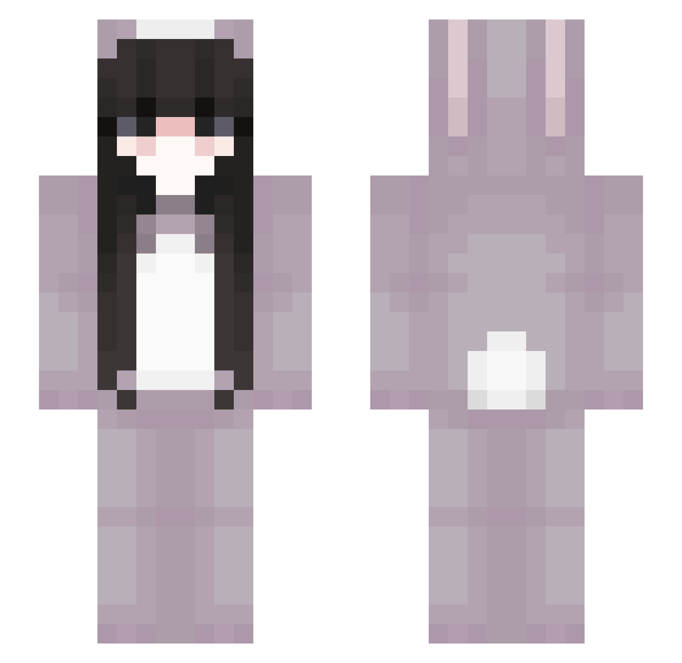 Rainleaff Minecraft skin, front and back view