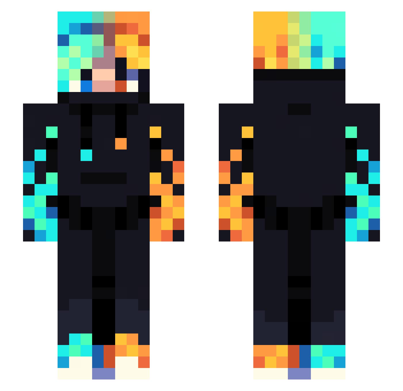Doneix1 Minecraft skin, front and back view