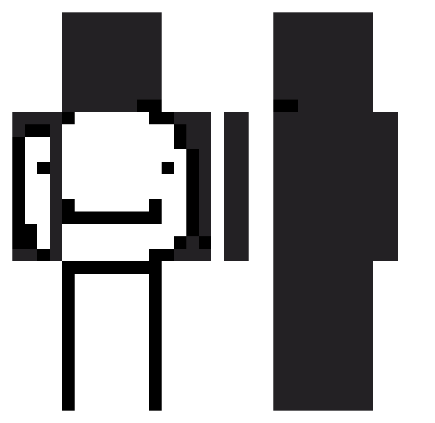Quenra97 Minecraft skin, front and back view