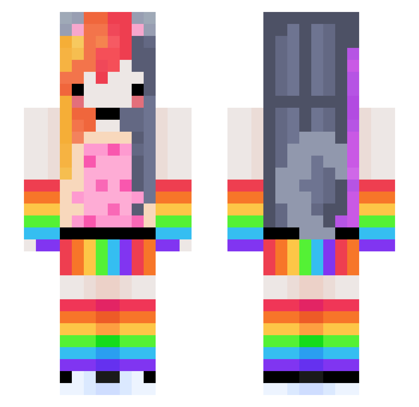 ozoombie Minecraft skin, front and back view