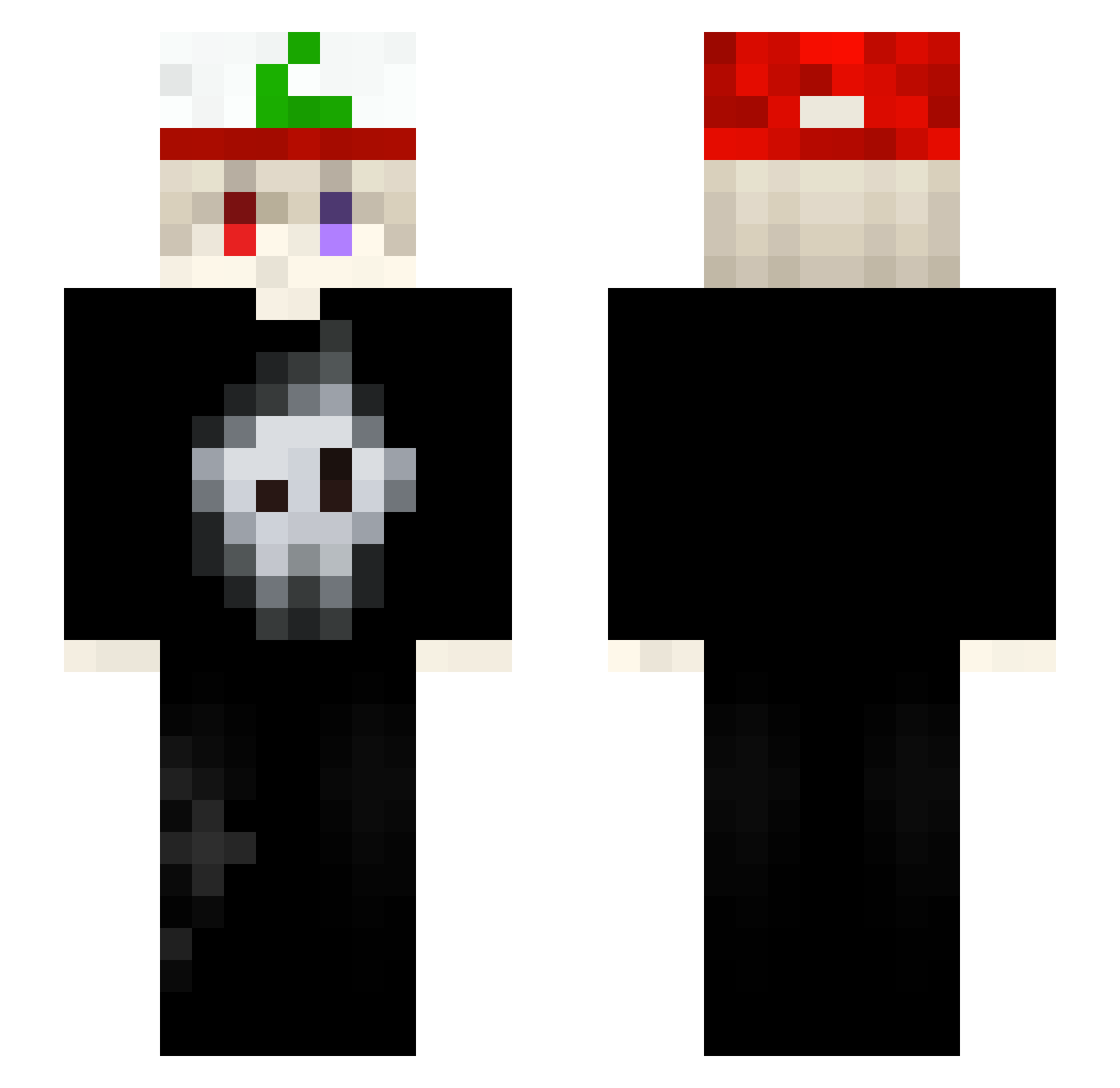 s3kc Minecraft skin, front and back view