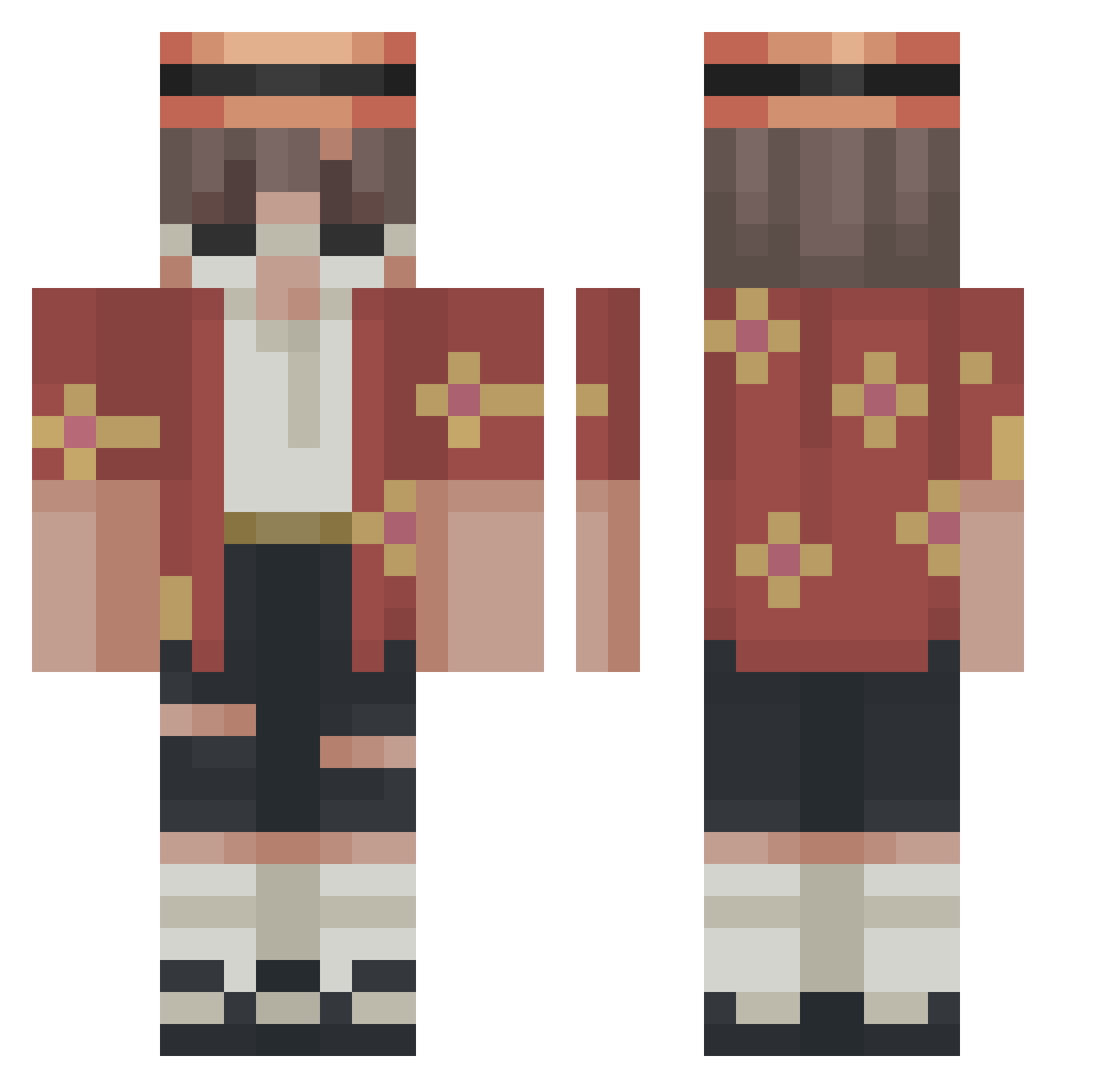 Awood Minecraft skin, front and back view