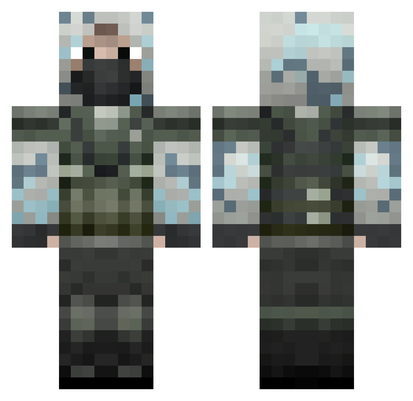 SplqtFreak Minecraft skin, front and back view