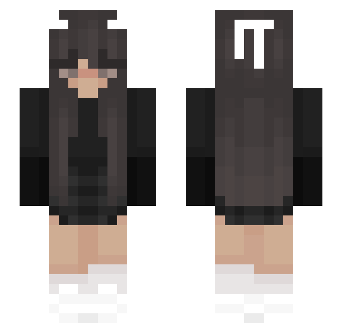 SimpForEla Minecraft skin, front and back view