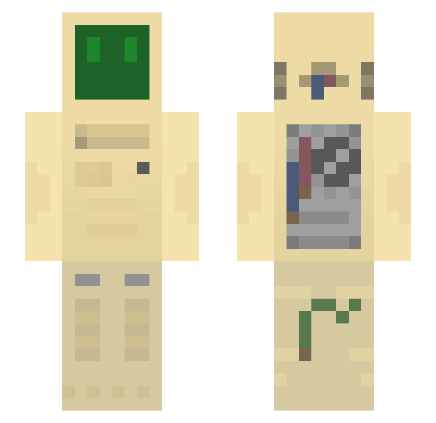 8midori Minecraft skin, front and back view