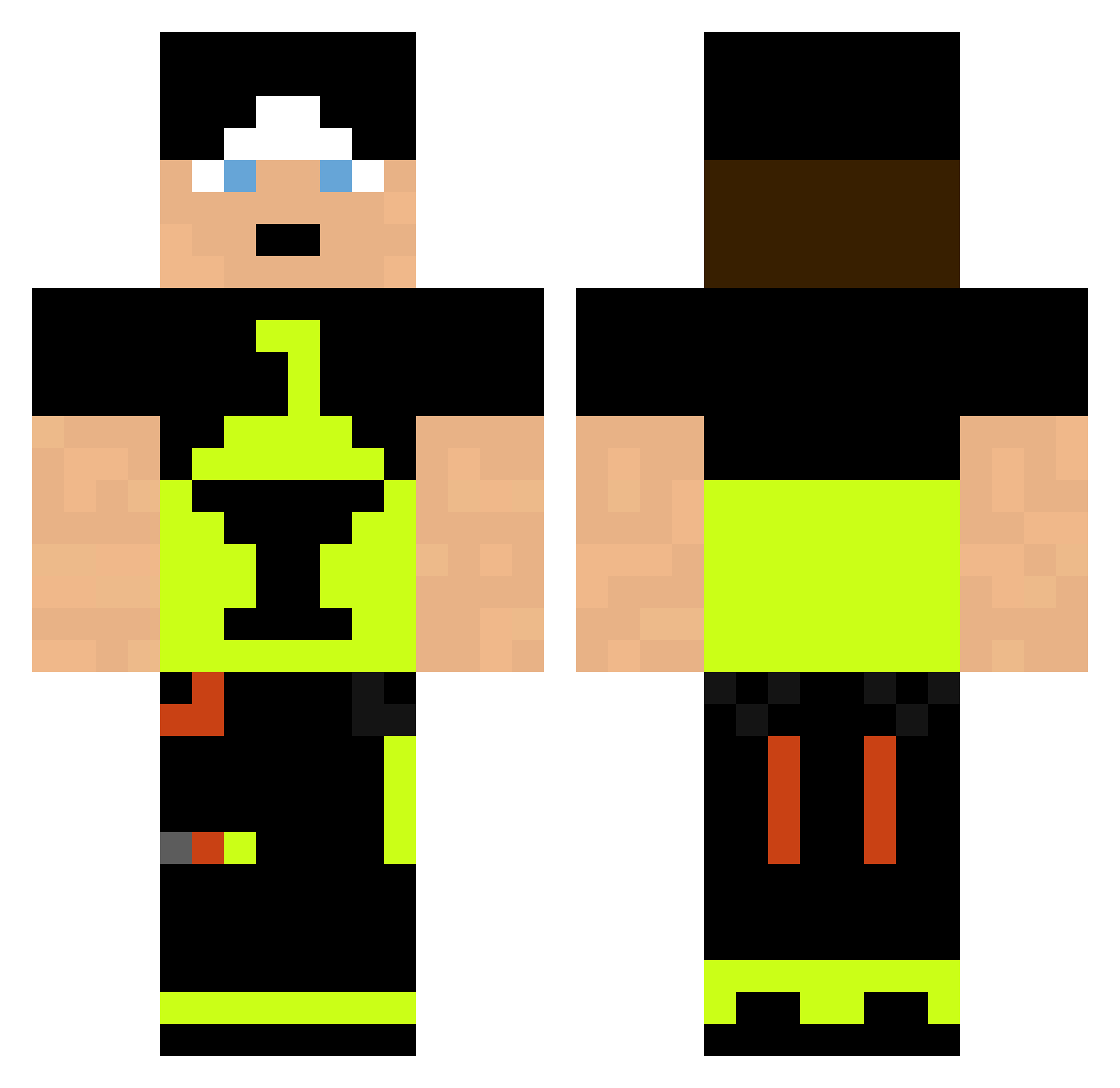 FighterMax Minecraft skin, front and back view