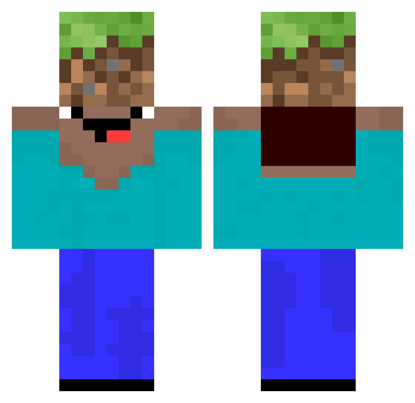 Wasz_ Minecraft skin, front and back view