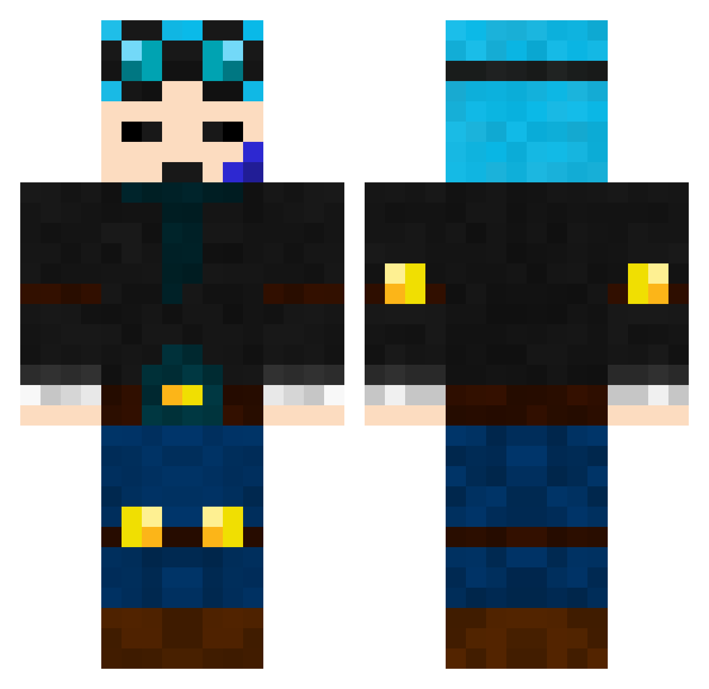 SoTried Minecraft skin, front and back view
