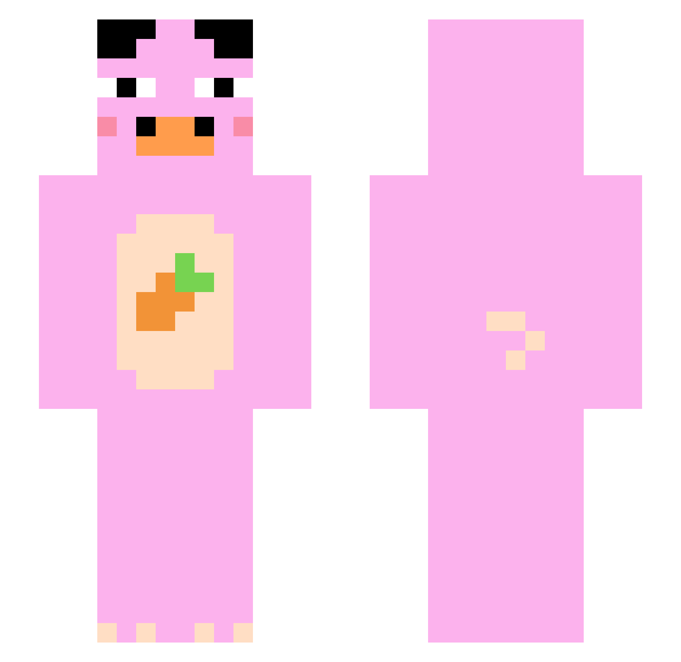 Hxxj Minecraft skin, front and back view