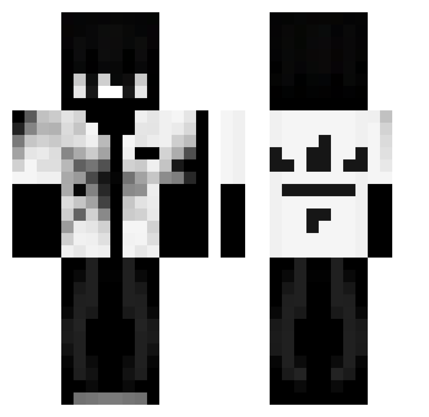 y4zzyxx Minecraft skin, front and back view