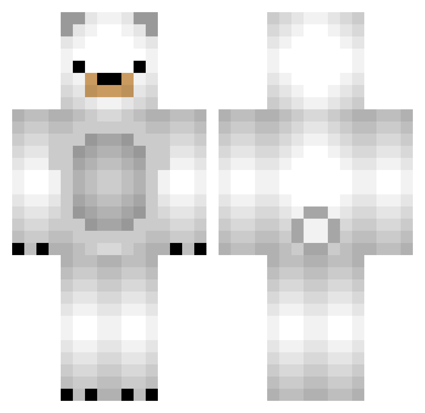 Spree Minecraft skin, front and back view