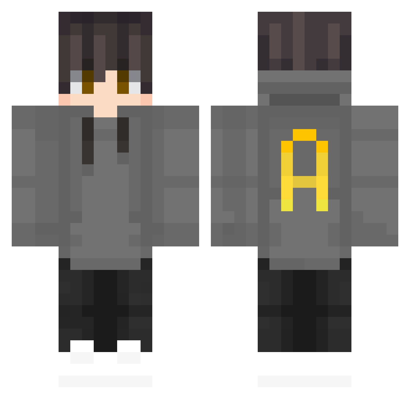 angelxper Minecraft skin, front and back view