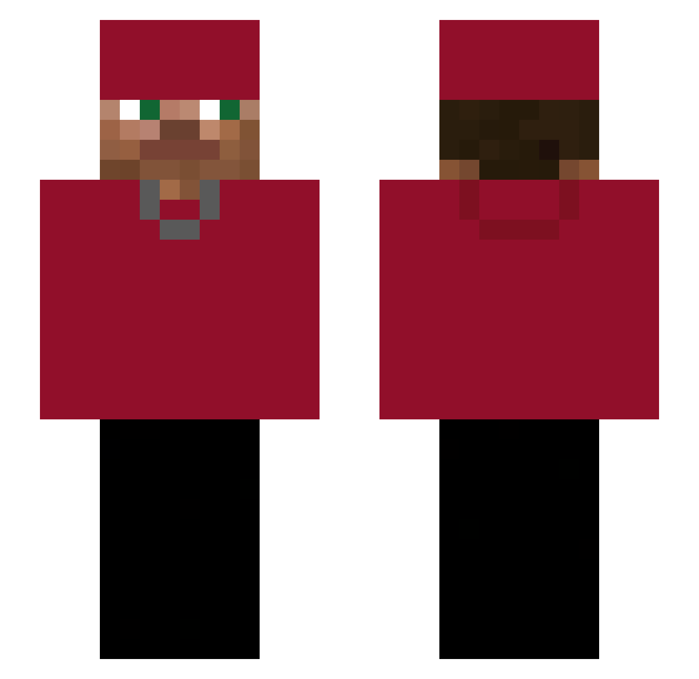 suprising Minecraft skin, front and back view