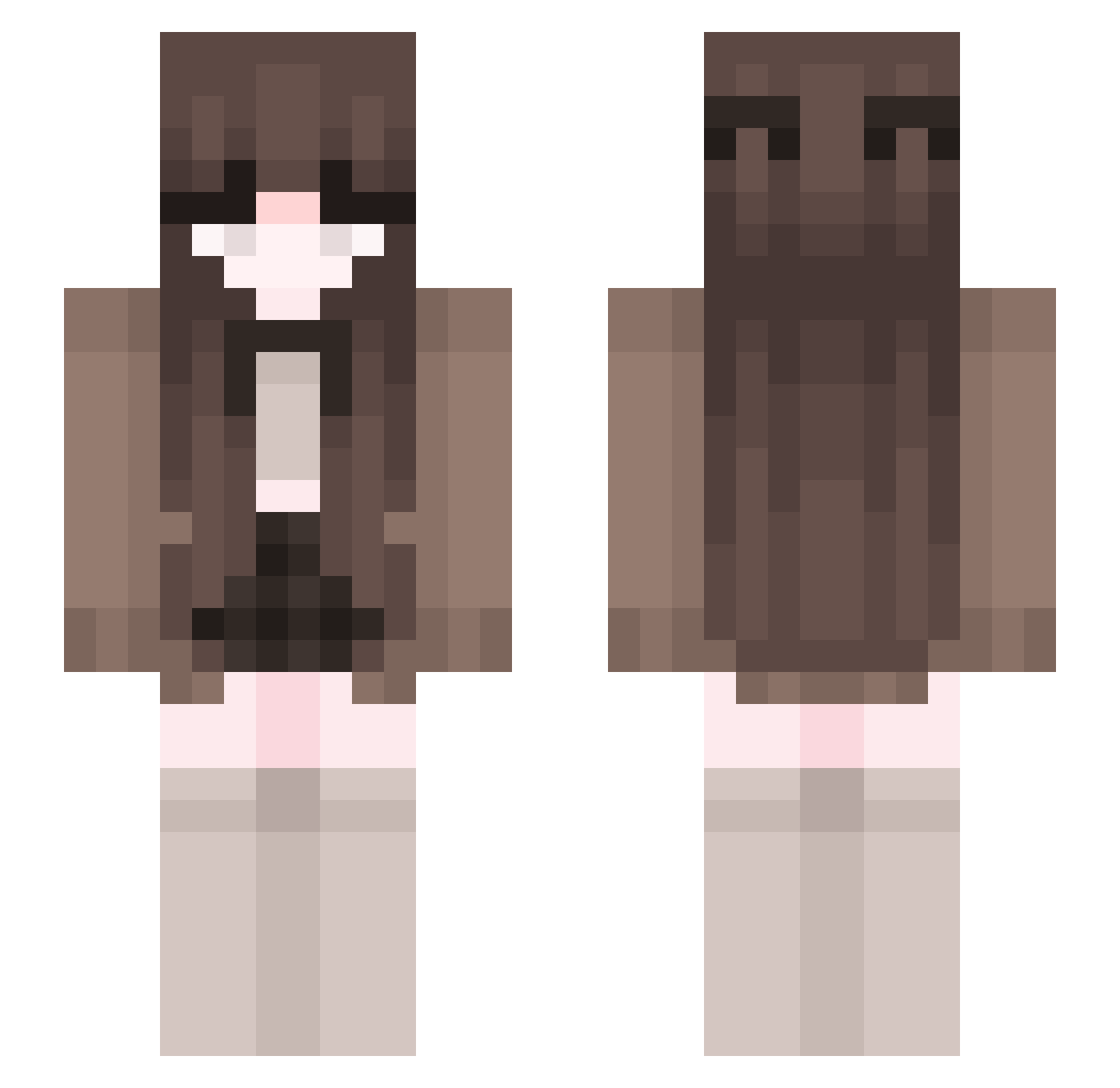 Kitzune Minecraft skin, front and back view