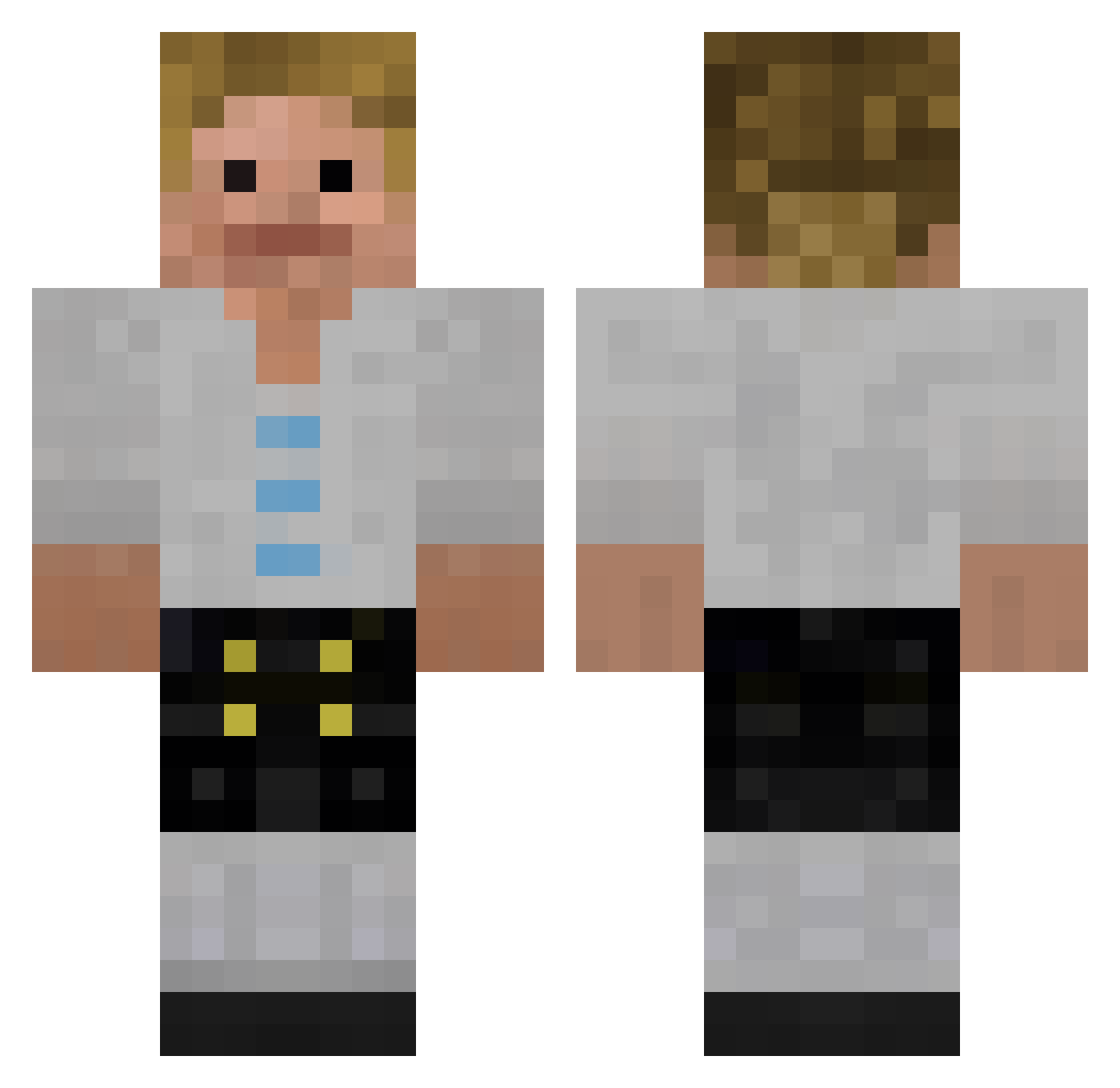 pseudological Minecraft skin, front and back view