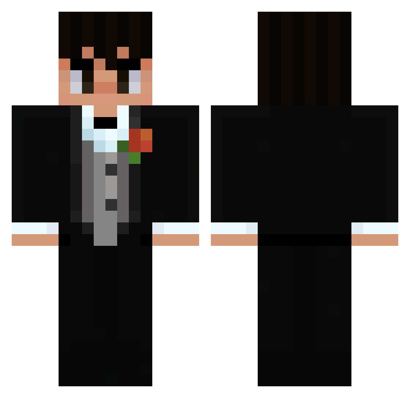 MKMango Minecraft skin, front and back view