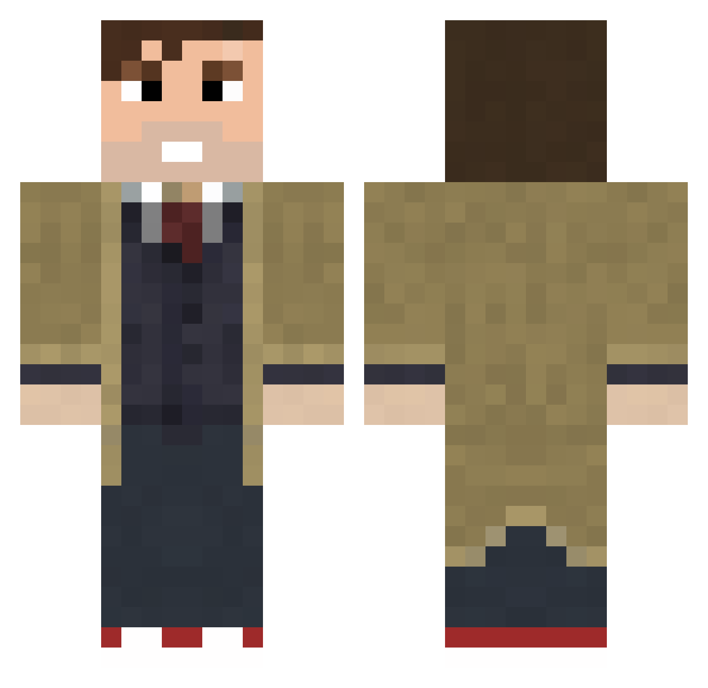 Wells_HD Minecraft skin, front and back view