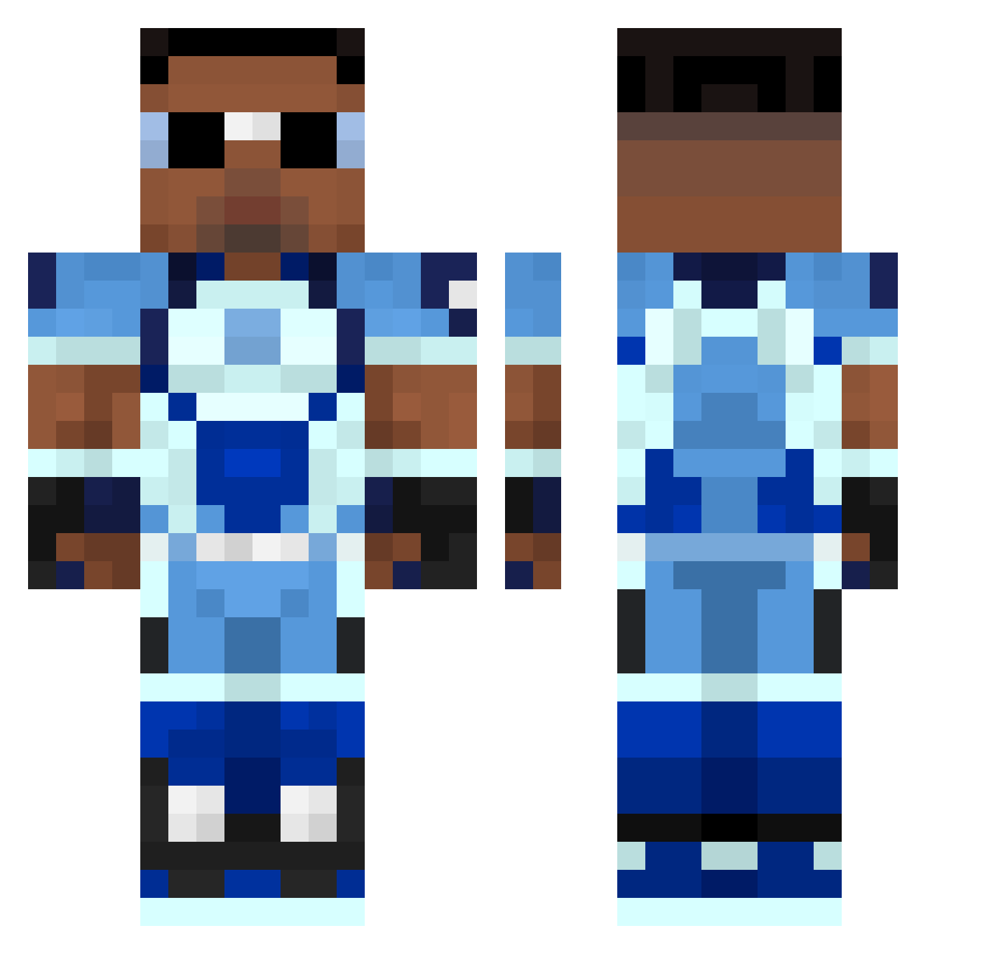 Kev1n99 Minecraft skin, front and back view