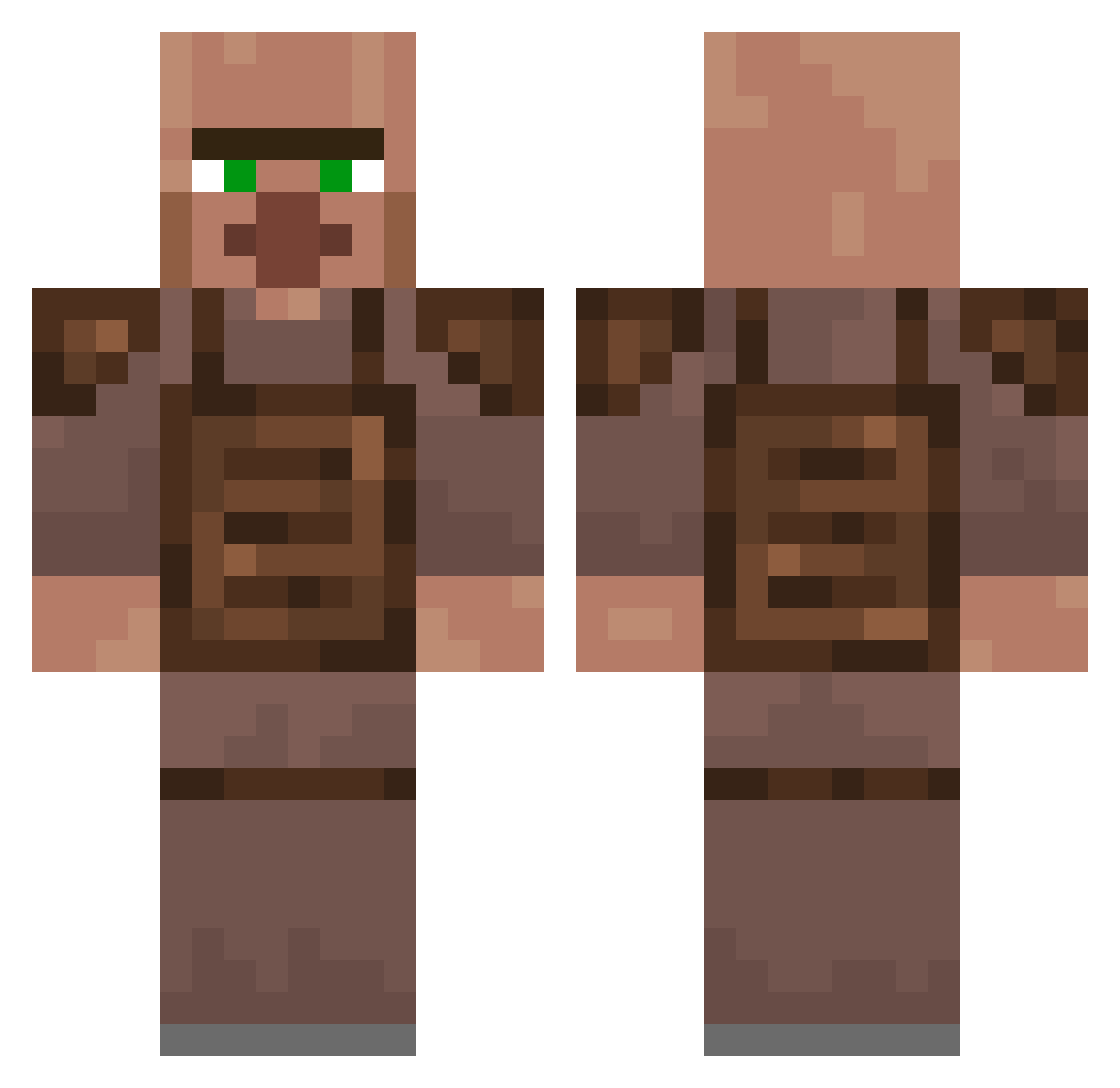 NotSilent1 Minecraft skin, front and back view