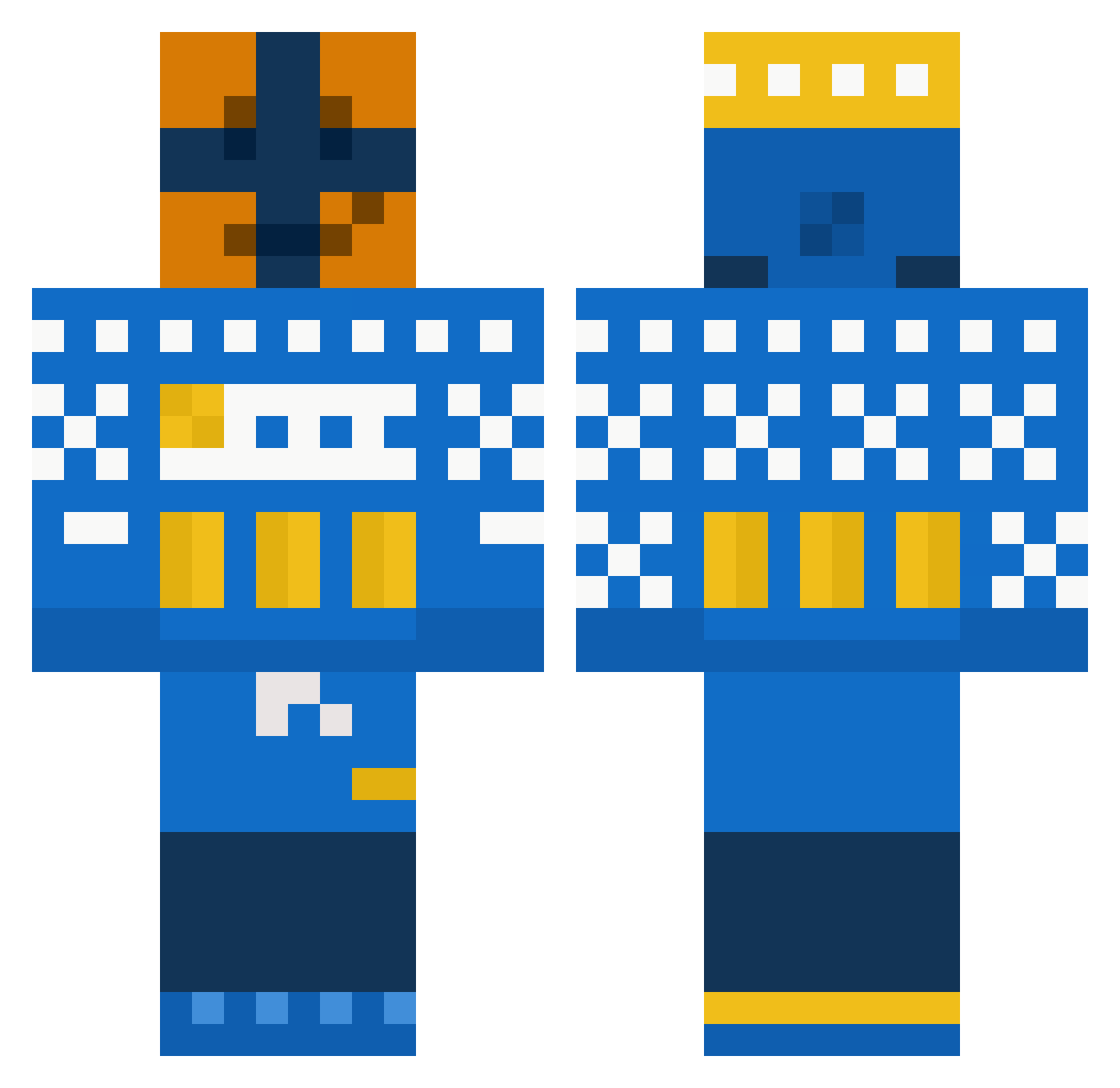 greggs_pizza Minecraft skin, front and back view