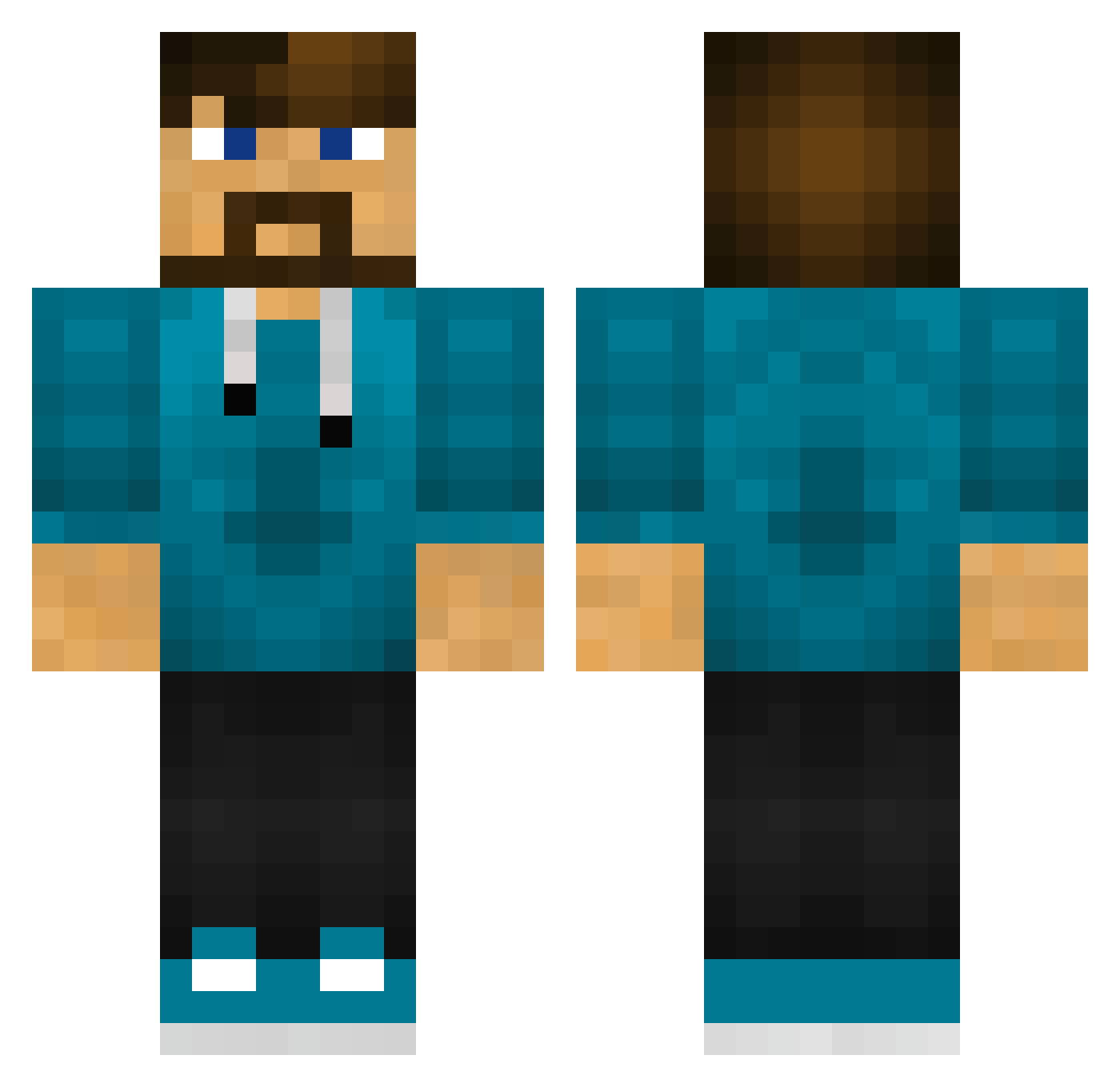 Token Minecraft skin, front and back view