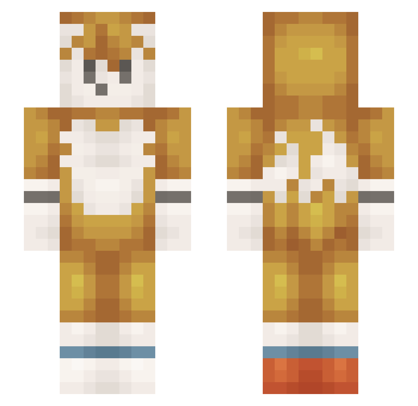 hazeyshade Minecraft skin, front and back view