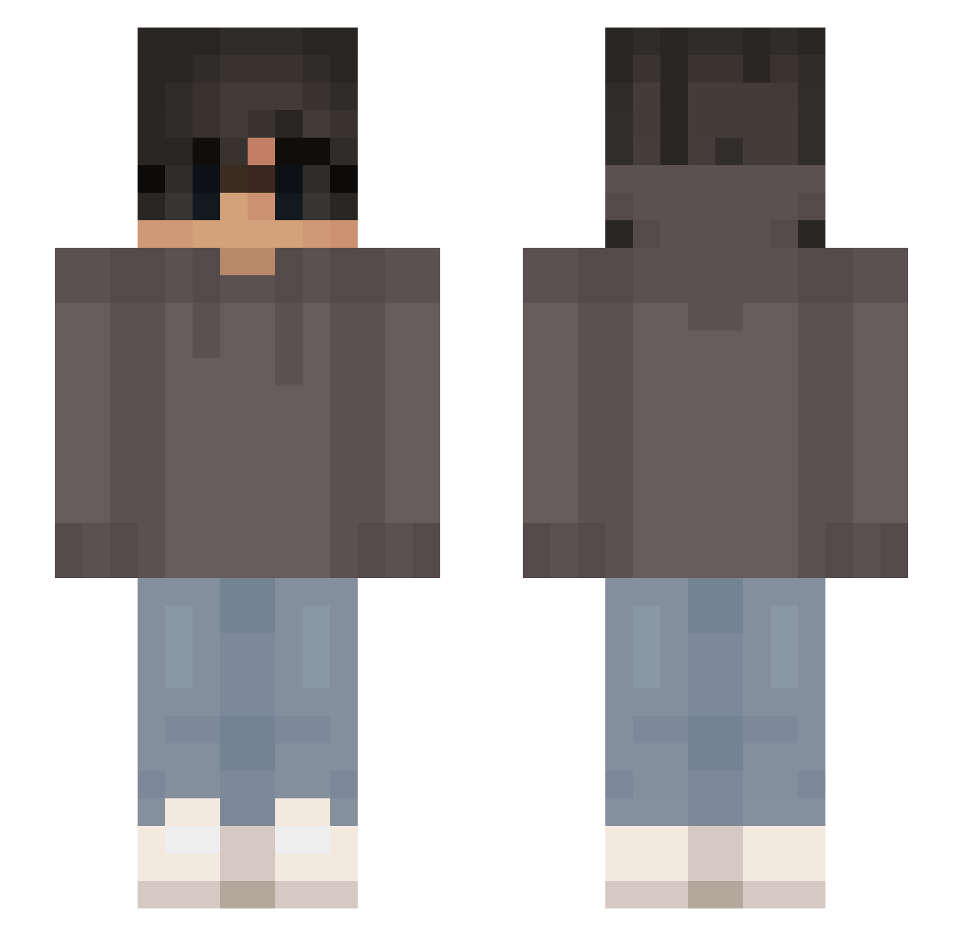 Zahlungsart Minecraft skin, front and back view