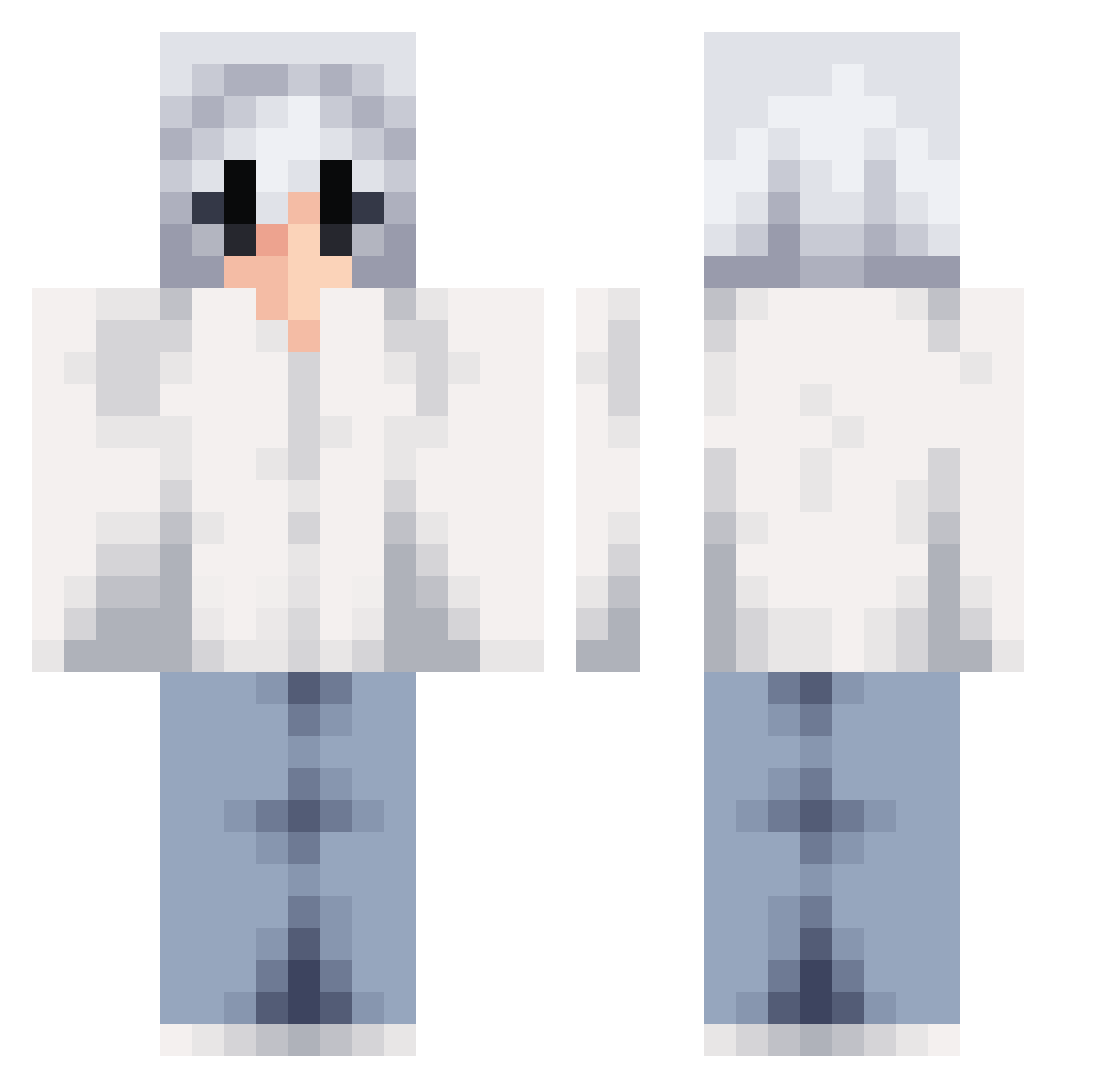 Ruveoli Minecraft skin, front and back view