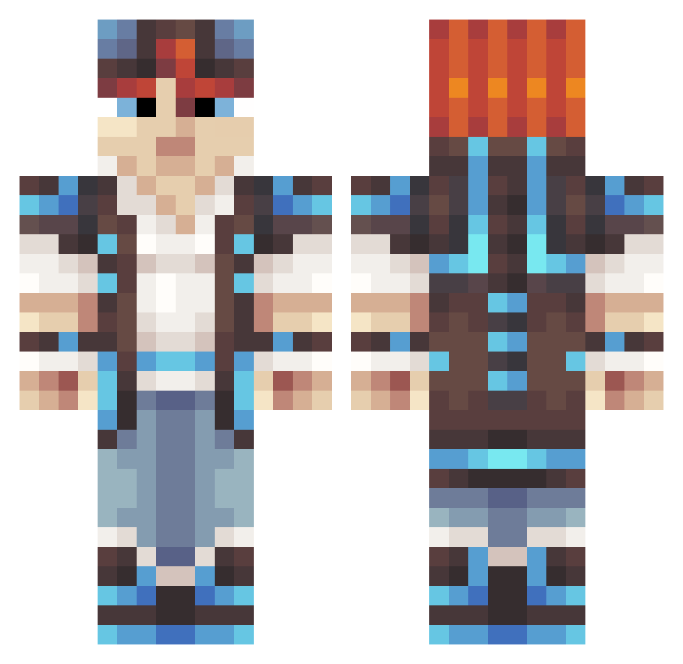 Jamie Minecraft skin, front and back view