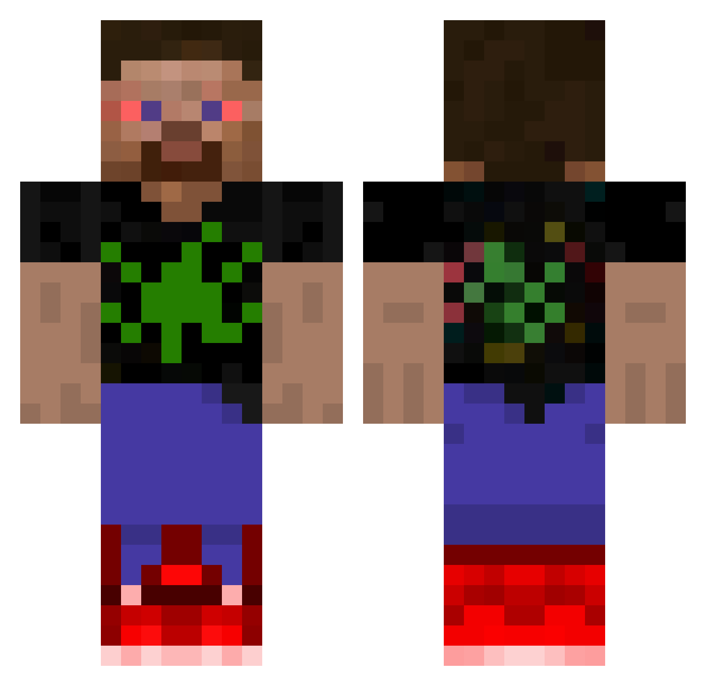 Kr4ter Minecraft skin, front and back view