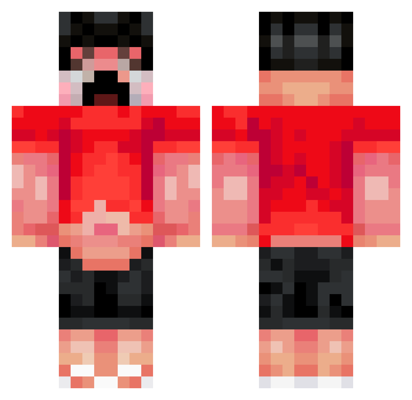 WorkedCandle50 Minecraft skin, front and back view