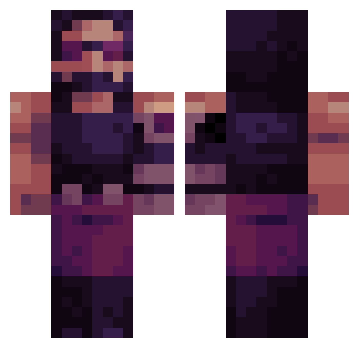 silverjohnnyhand Minecraft skin, front and back view