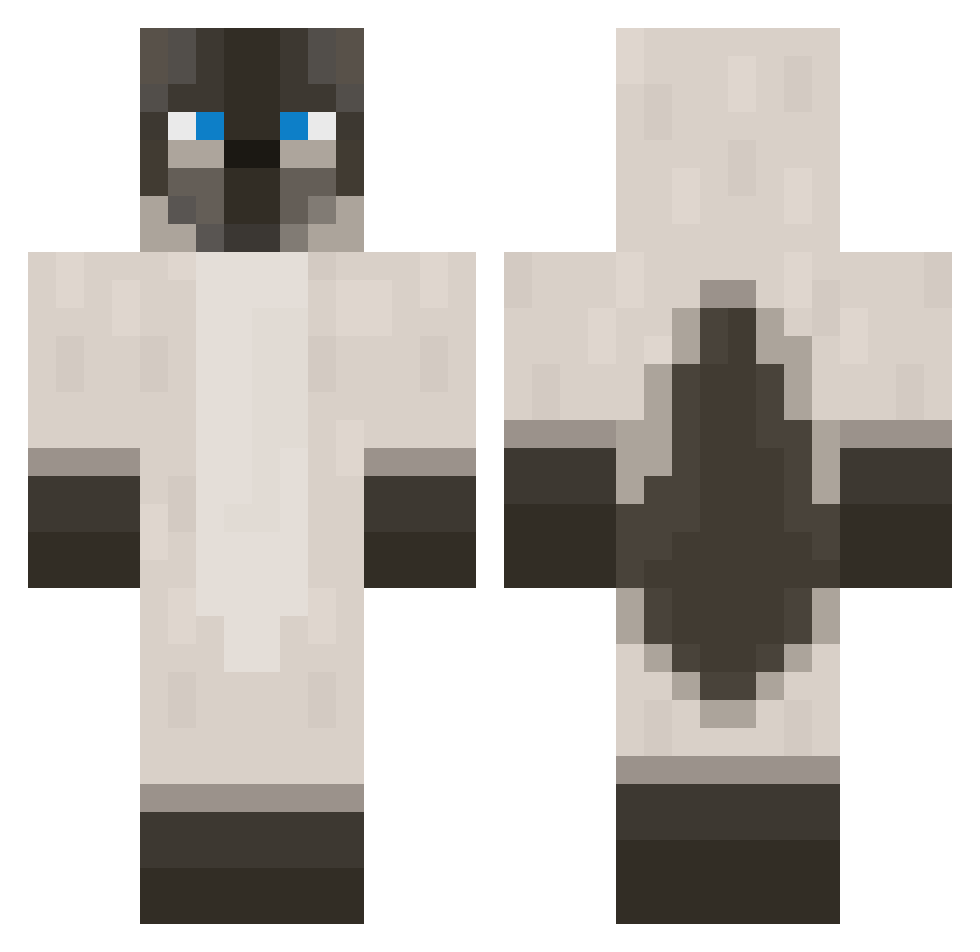 Qxestion Minecraft skin, front and back view