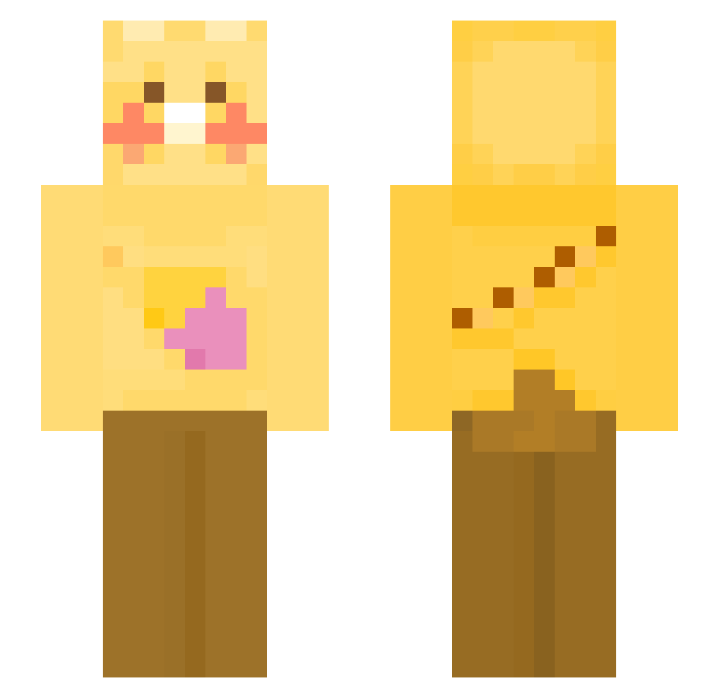 widddy Minecraft skin, front and back view