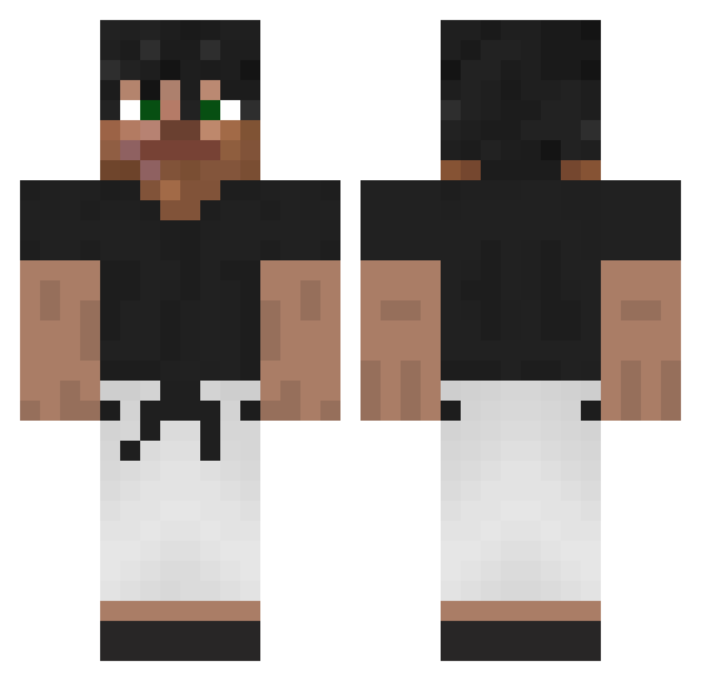 ScrubbyVibez Minecraft skin, front and back view