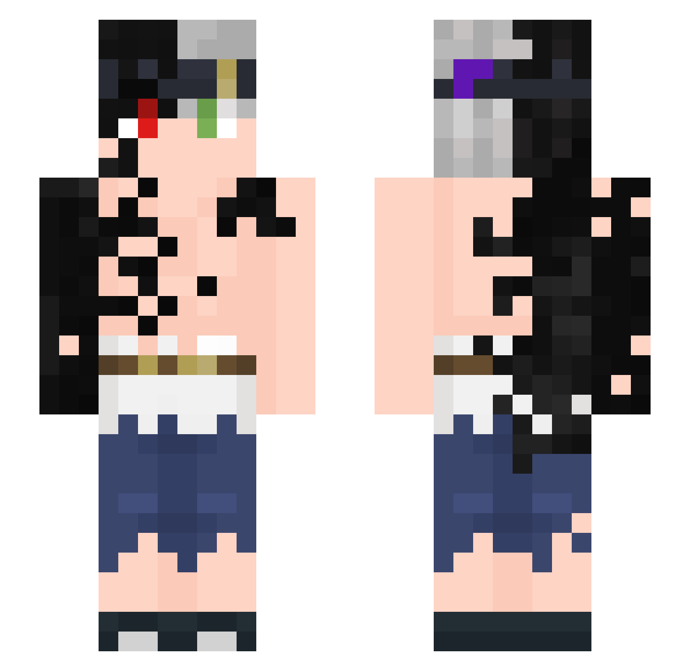 Aspectsx Minecraft skin, front and back view