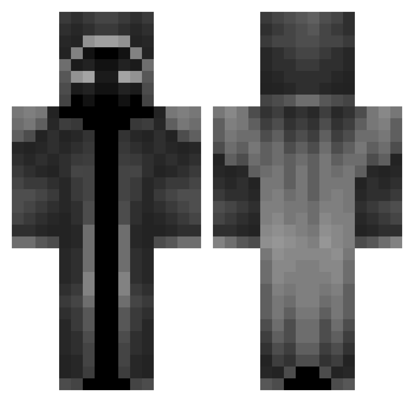 Repulsrr Minecraft skin, front and back view