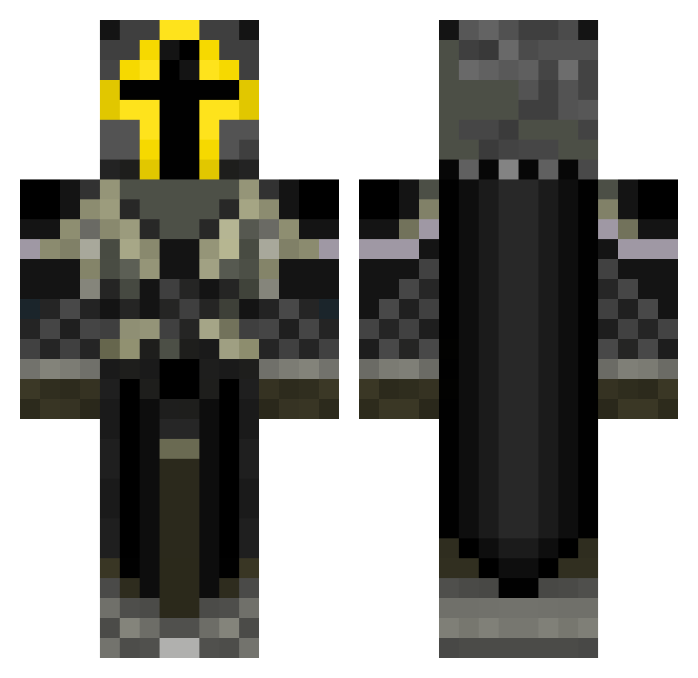 BadAtBedwar Minecraft skin, front and back view