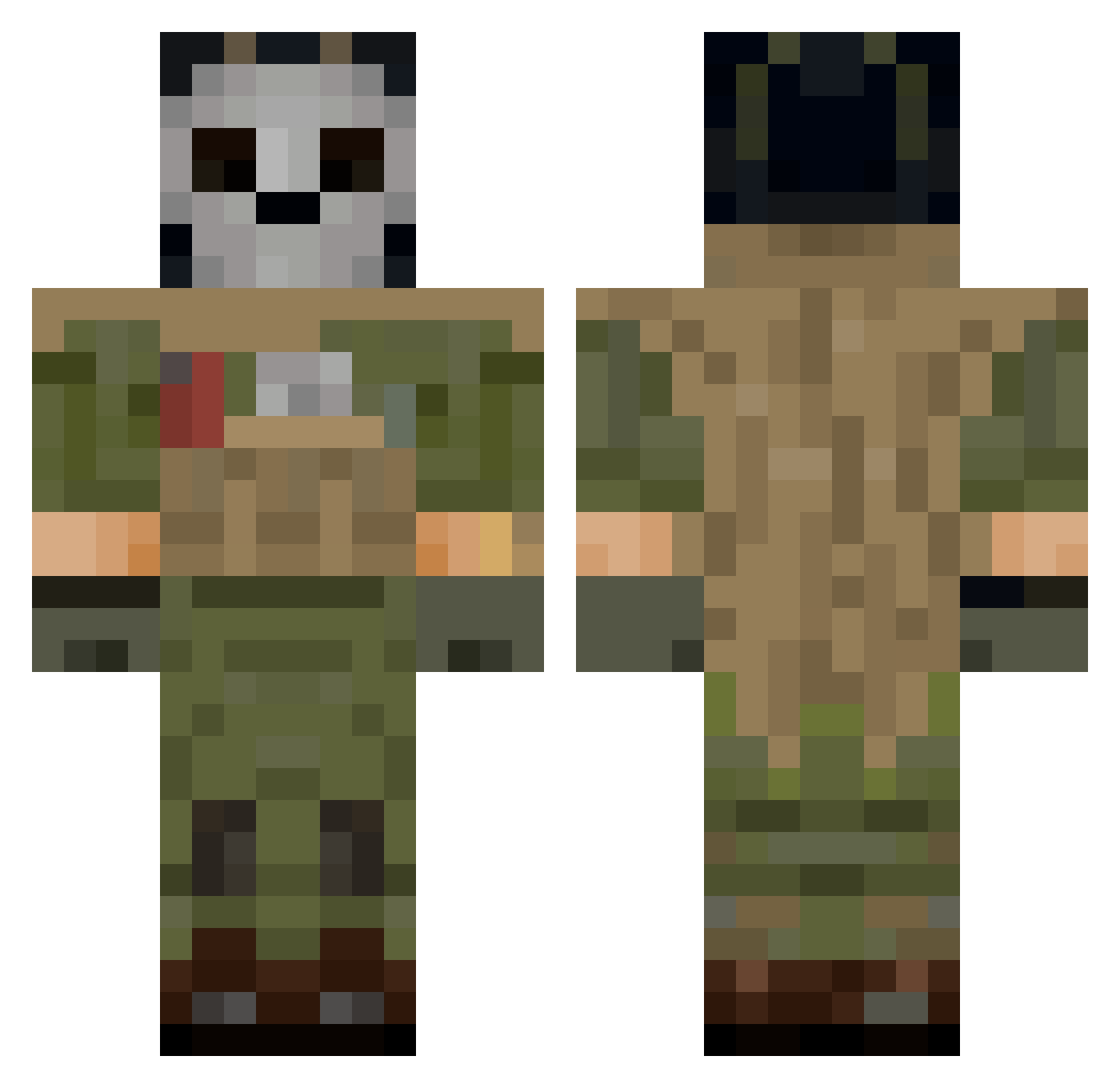 Kfeas Minecraft skin, front and back view