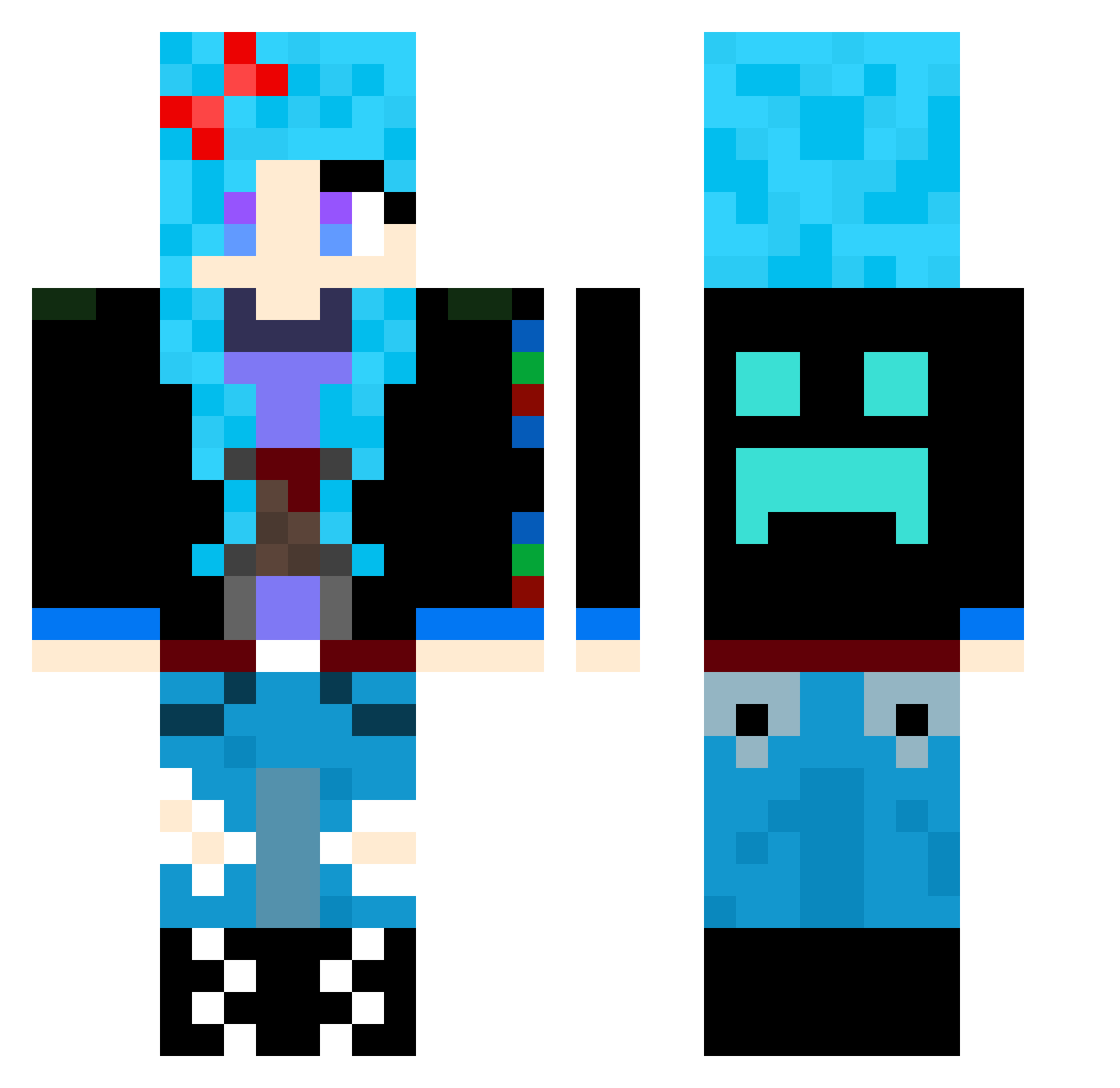 RickettsialPox Minecraft skin, front and back view