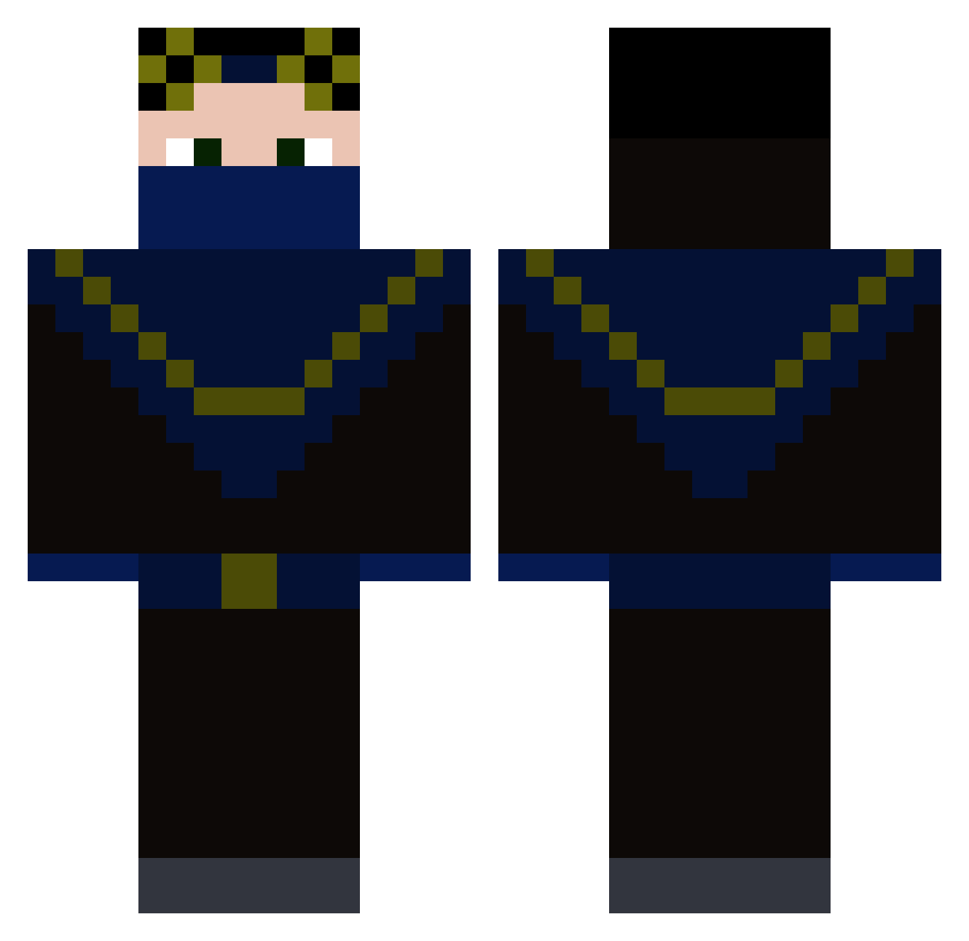 T0M1K Minecraft skin, front and back view