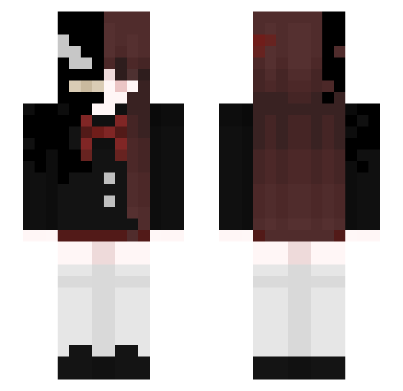 v4chy Minecraft skin, front and back view