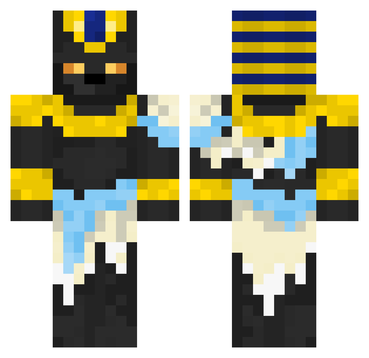 Anubis399 Minecraft skin, front and back view