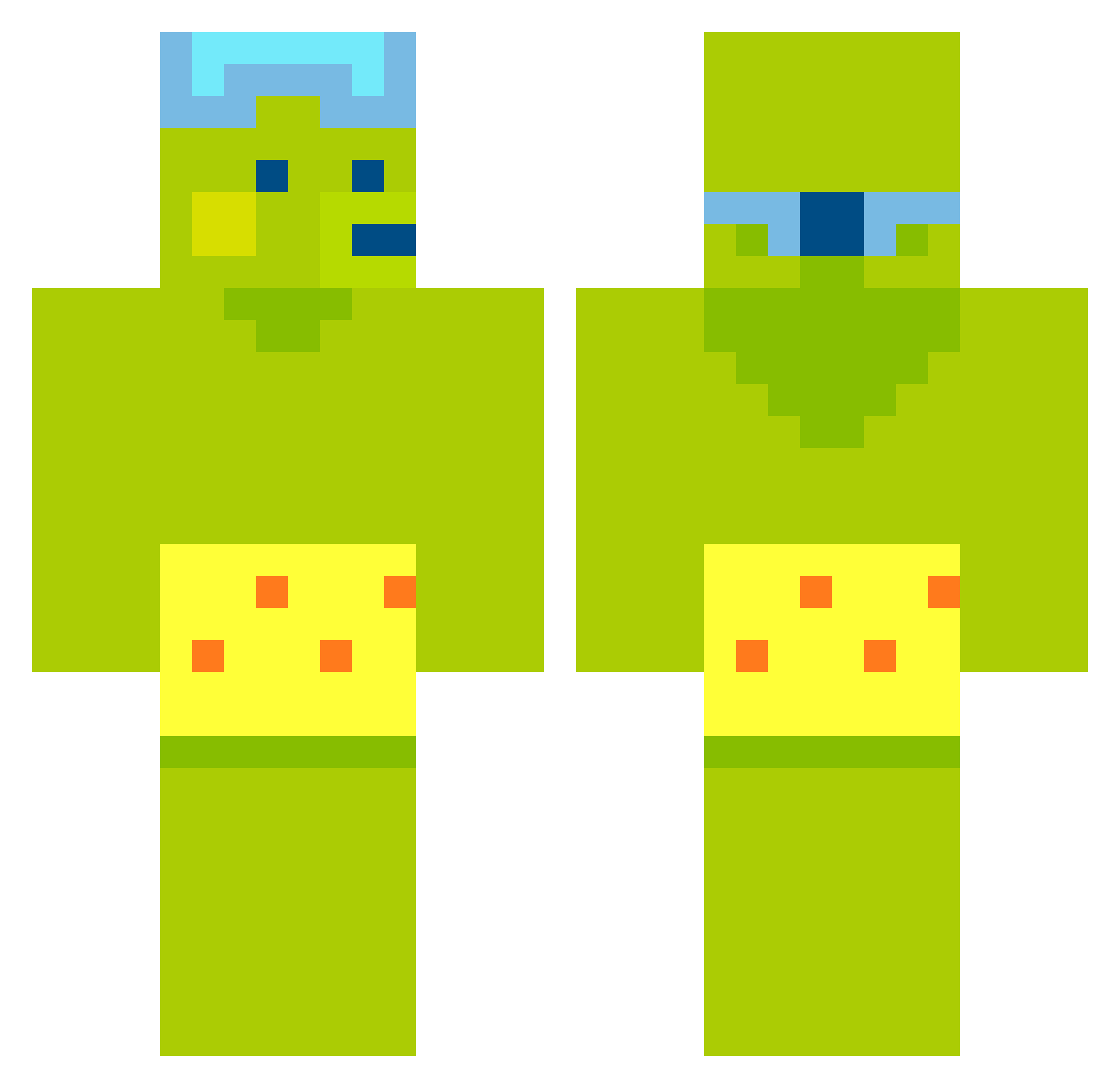 sunyonya Minecraft skin, front and back view
