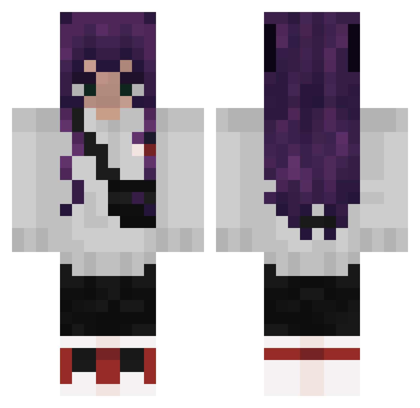 oChadow Minecraft skin, front and back view