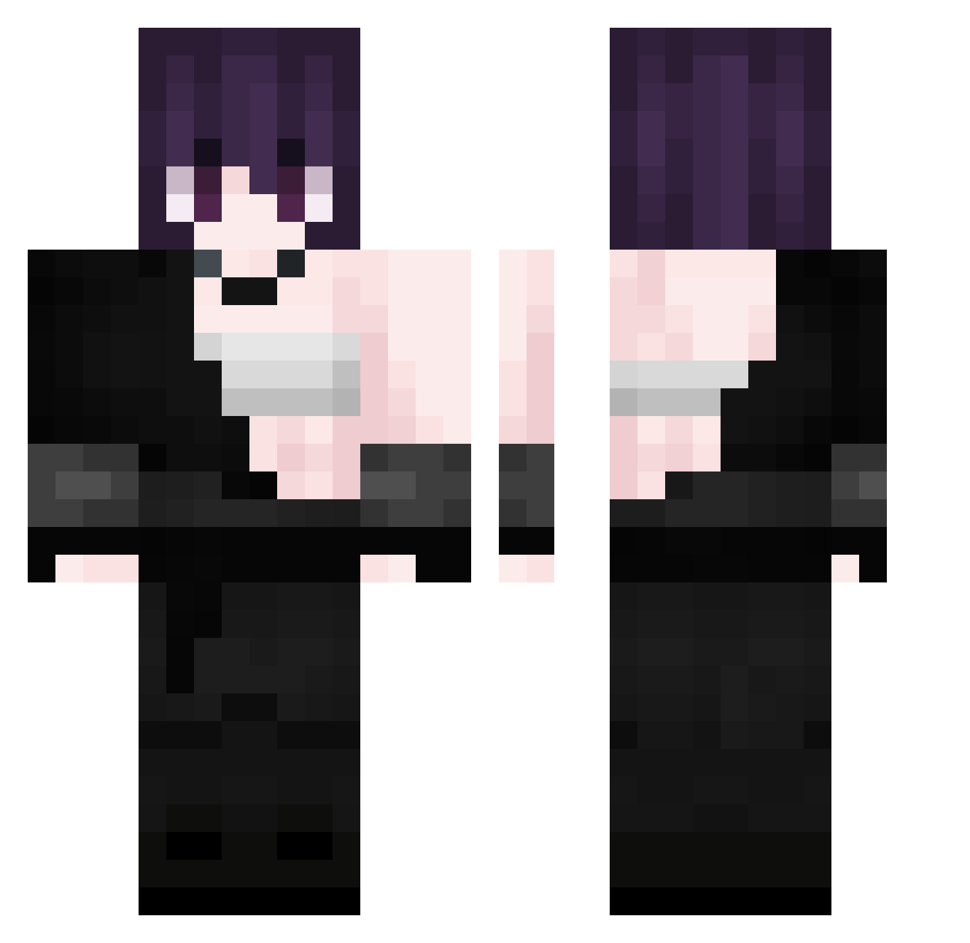 WrldGoJo Minecraft skin, front and back view