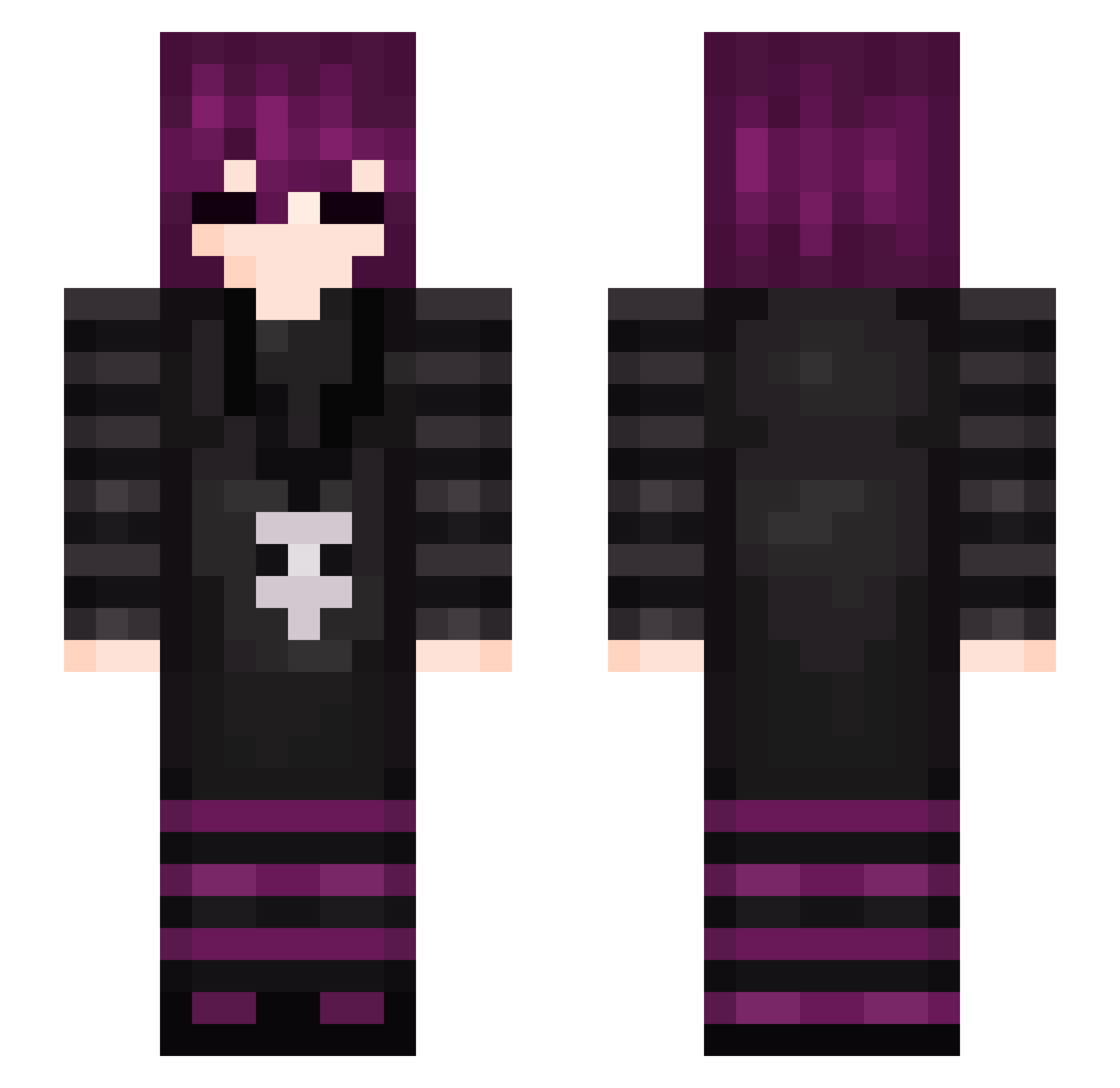 Alyse Minecraft skin, front and back view