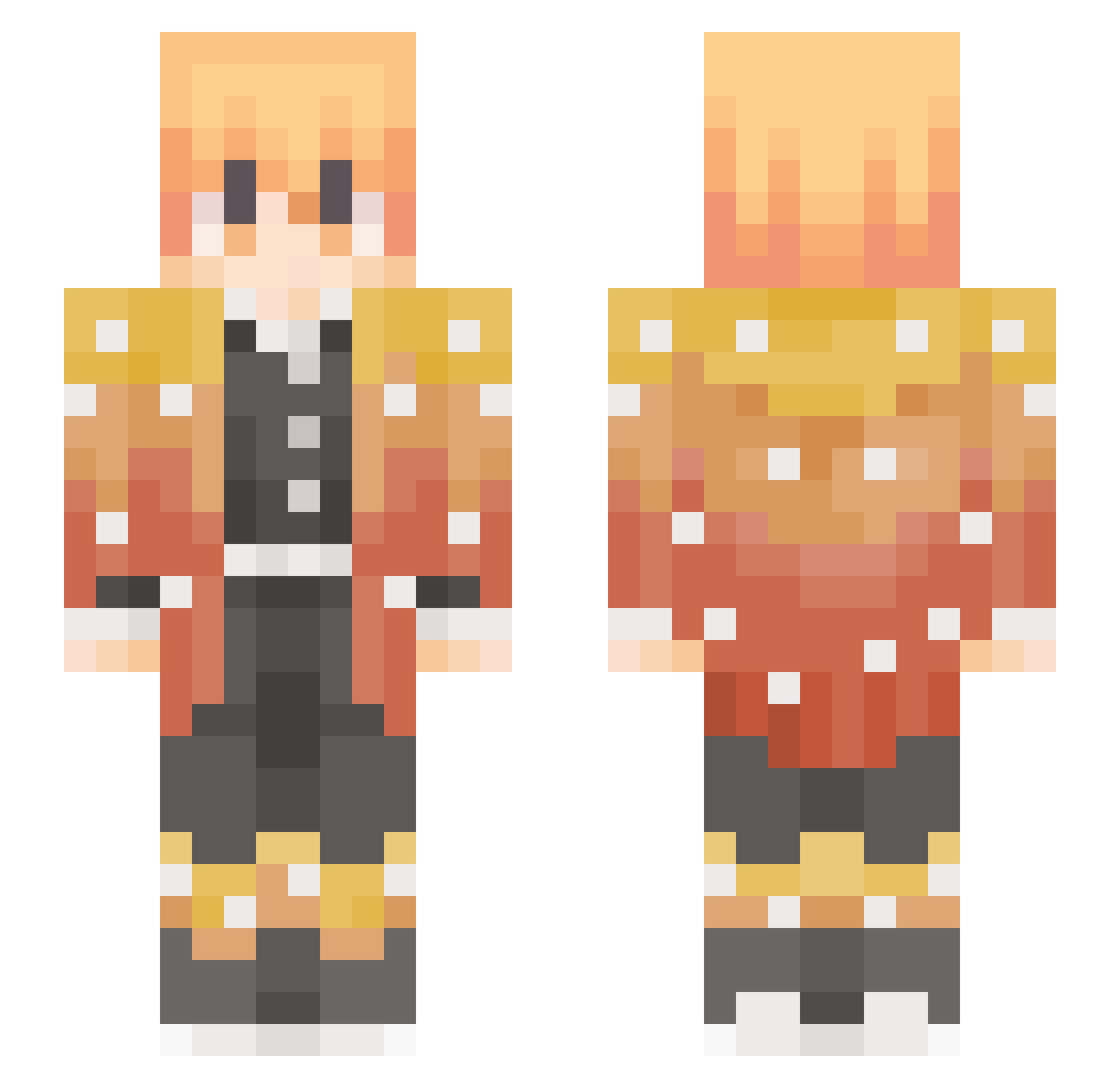 JLPyroo Minecraft skin, front and back view