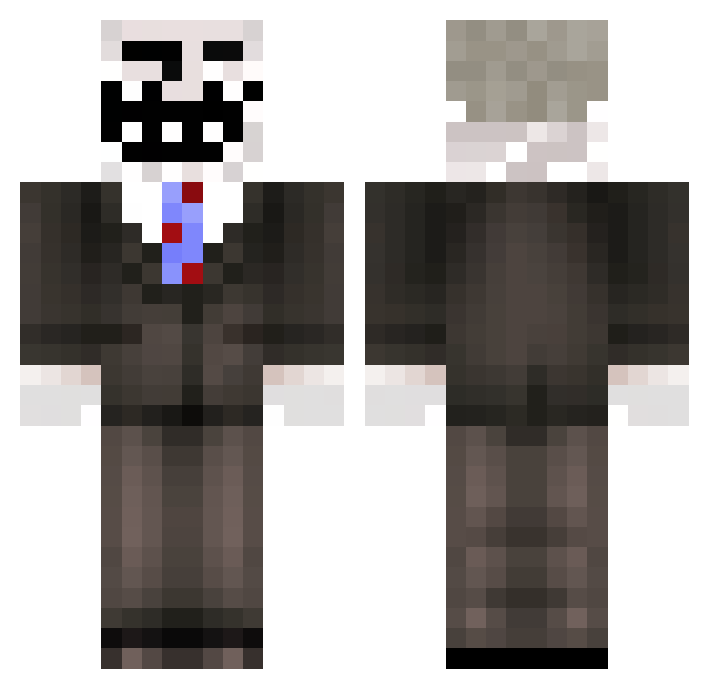 TheSlavicFox Minecraft skin, front and back view